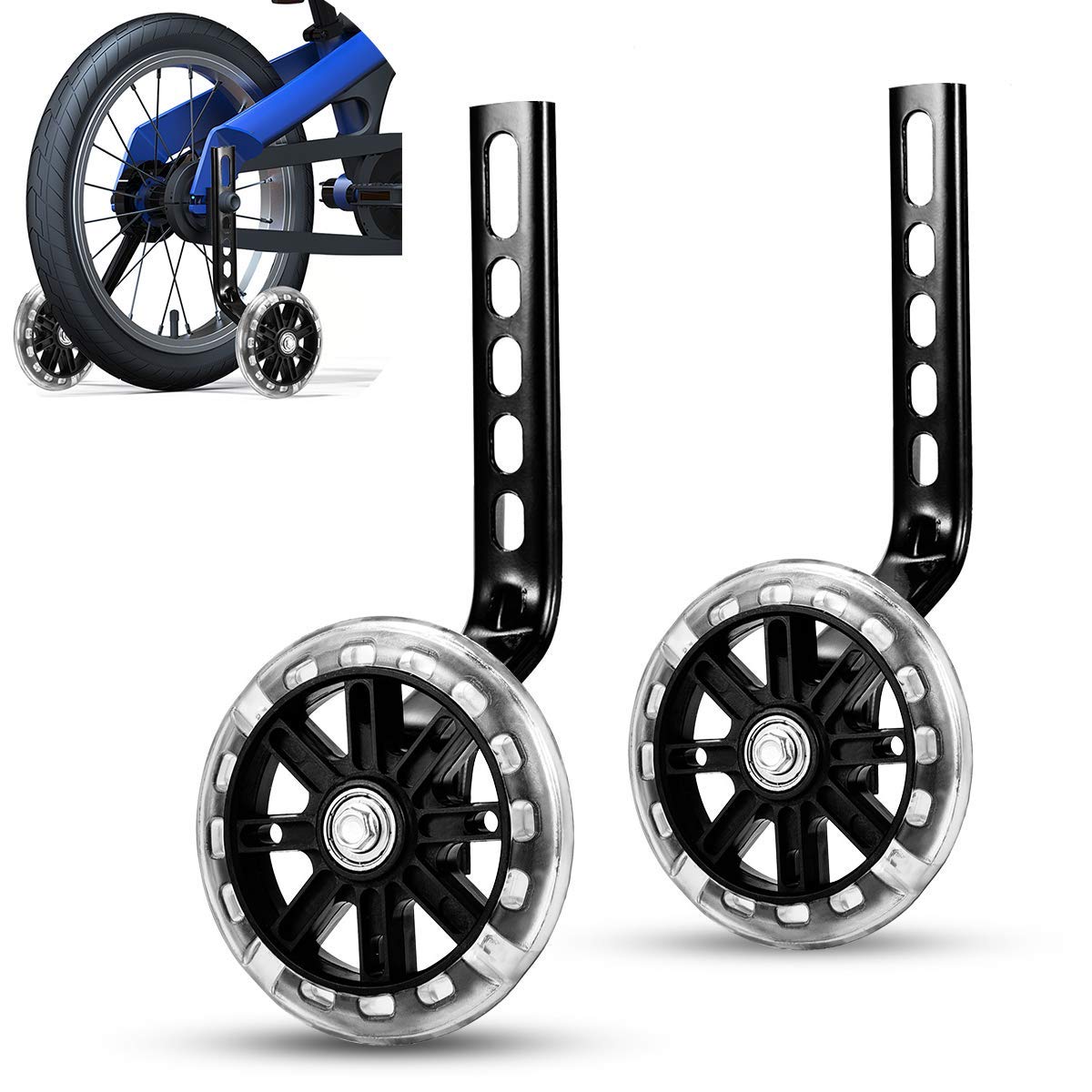 izosen Bicycle Training Wheels Kids Bike Stabilizers Support Wheels for 12 14 16 18 20 Inch Bike