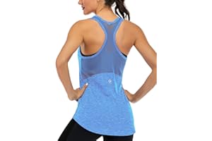 Fihapyli ICTIVE Workout Tank Tops for Women Sleeveless Yoga Tops for Women Mesh Racerback Tank Tops Muscle Tank