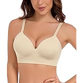 Curyon Women's Wireless Bra No Underwire Bralettes Supportive Push Up Full Coverage Plus Size Bras