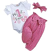 Dimoybabe Newborn Infant Baby Girl Summer Clothes Cute Short Sleeve Romper Flower Pant Outfit Set