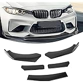 CTMAOYI 5-Section Universal Front Bumper Lip Spoiler, Carbon Fiber Look ABS Splitter for Sedan Coupe Hatchback, 56-72 Inch Adjustable Body Kit