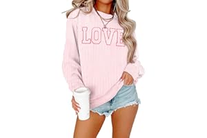 MNLYBABY Valentines Sweatshirt Women Valentine Shirt: Love Heart Shirts Casual Lightweight Long Sleeve Top