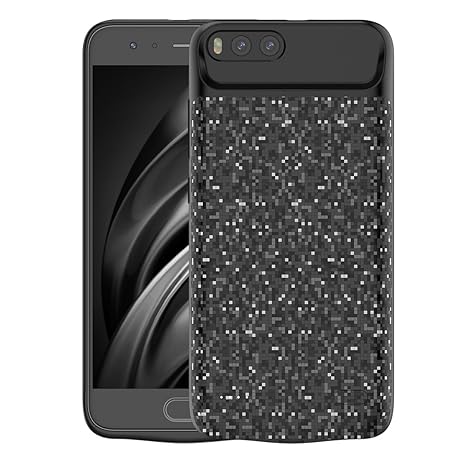 for Xiaomi Mi 6 Battery Charger Case 5500mAh External Backup Charger Power Bank Protective Phone Shell (Schwarz)