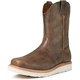 SUREWAY Mens Cowboy Western Boots,Pull On Square Toe Western Work Shoes,Soft Toe Work Boots for Men,Extremely Comfortable Durable Proved,Superior Oil/Slip Resistant,Thicker Imported Leather