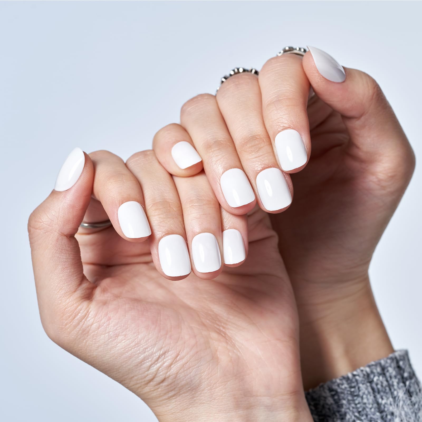 GLAMERMAID Press on Nails Extra Short Squoval, Spring Summer Milky White White Gel Glue on Nails, 24Pcs Glossy Round Reusable UV Finish Fake Nails Acrylic False Nails Manicure Kits for Women - Image 9