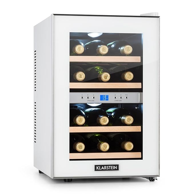 Klarstein Reserva • Weinkühlschrank • Getränkekühlschrank • Gastro Kühlschrank • 34 Liter • 2 programmierbare Kühlzonen • 12 