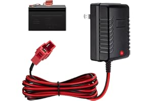 TOOAEMIS 6V Charger for Kids Ride On Toy Cars 6 Volt Battery Charger for BMX X5 Kid TRAX GMC ATV Quad VW Bus Powered Wheels Charger Ride On Toys Red Square Plug