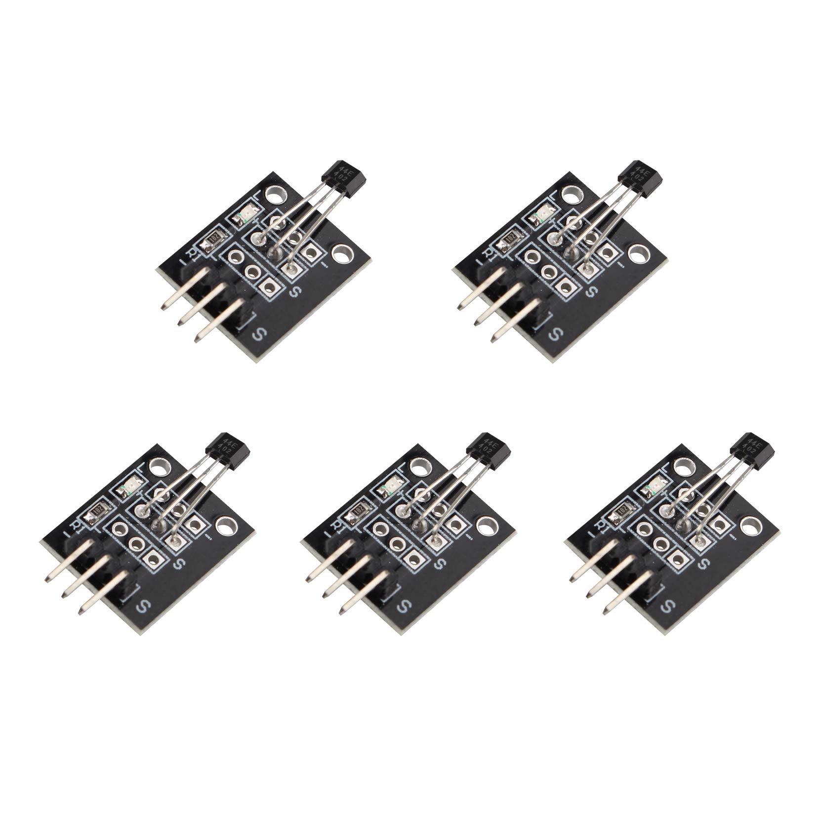 HALJIA 5Pcs KY-003 Hall Effect Magnetic Sensor Module DC 5V Compatible with Arduino PIC AVR Smart Cars