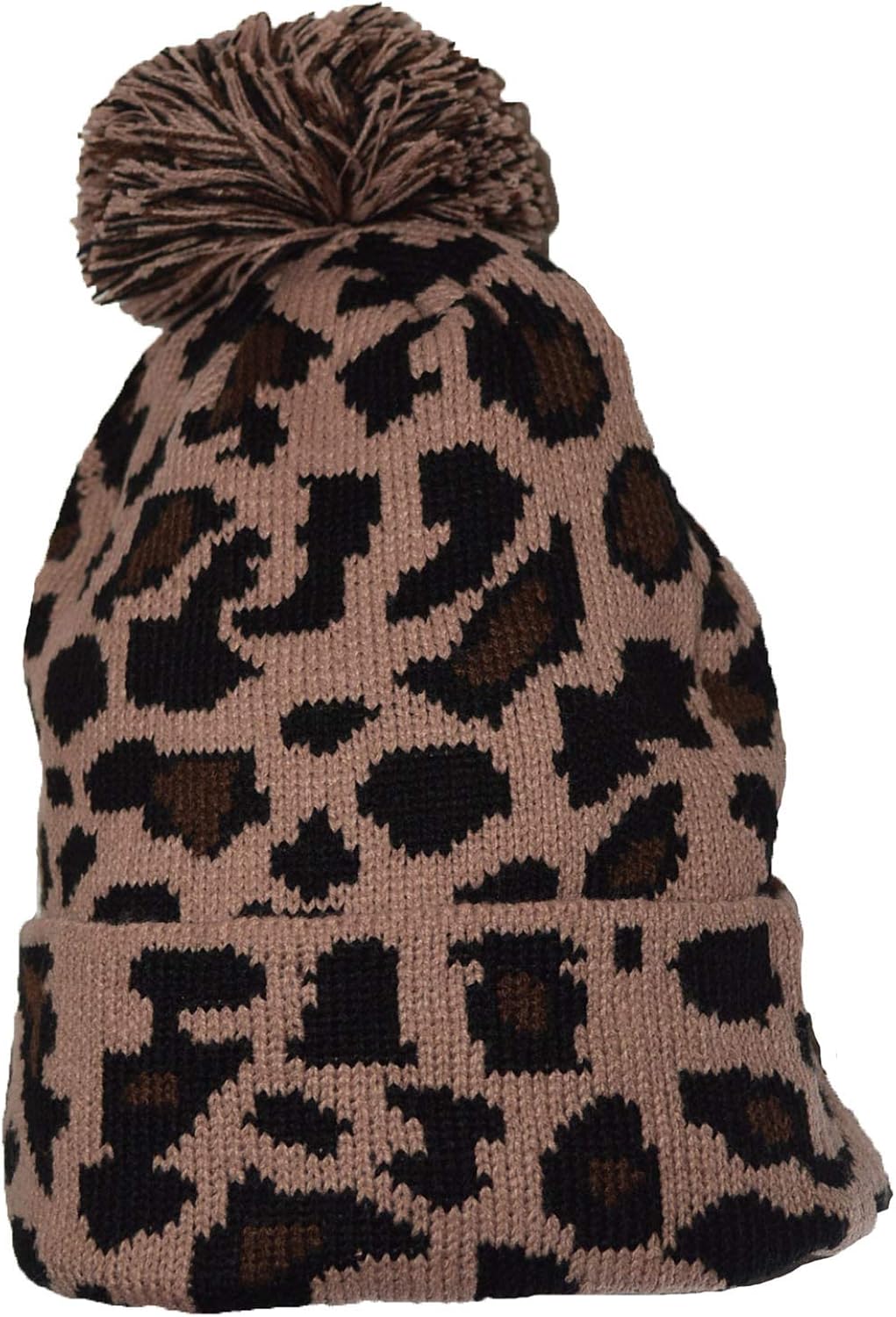 leopard print bobble hat