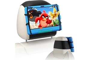 afontoto Tablet Holder for Car Headrest, [Anti-Slip] iPad Holder for Car Backseat 2024, Road Trip Essentials Adjustable Car Tablet Mount Back Seat for Kids, Fits 7-12.9'' Tablets (1 Pack Black)