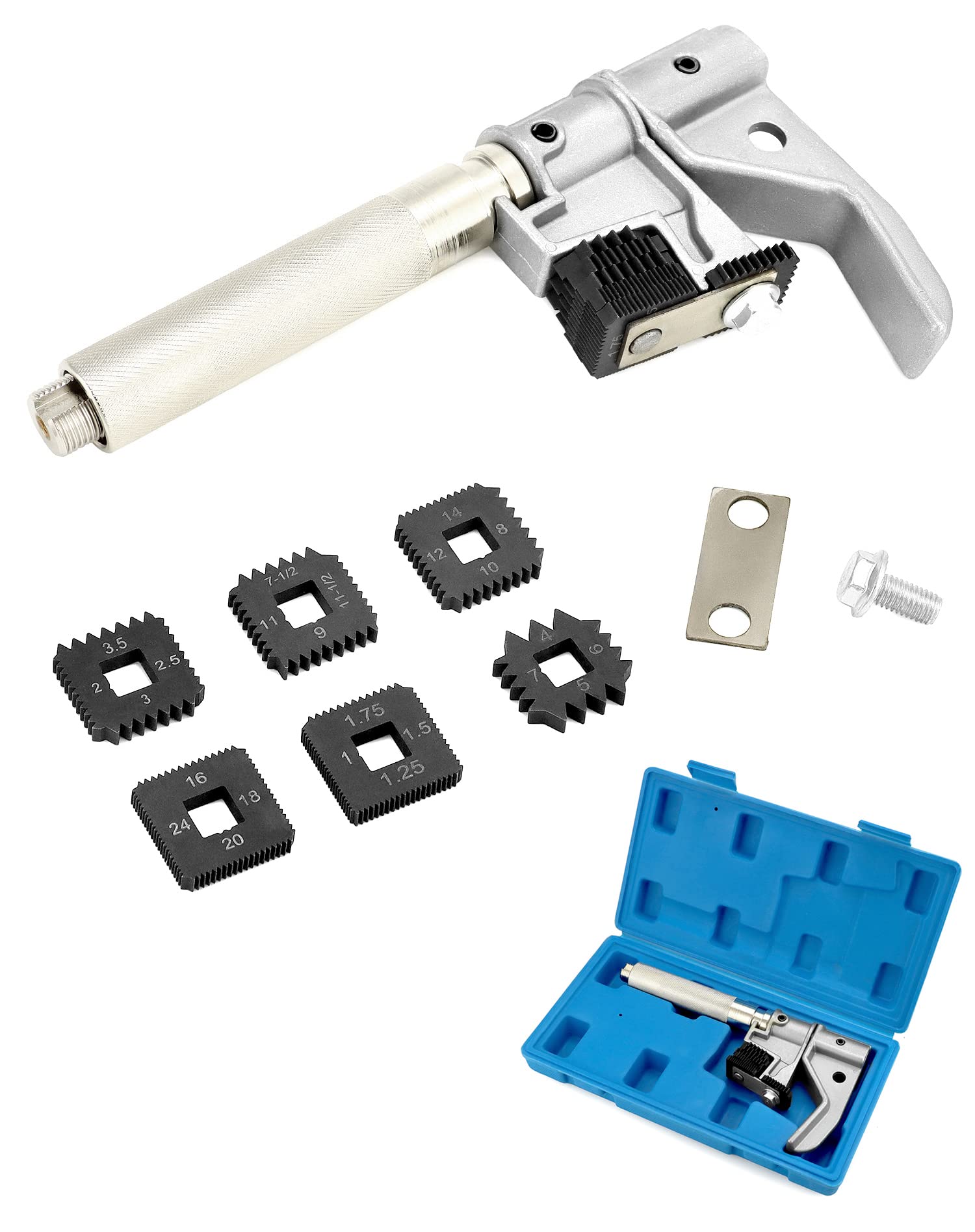 Photo 1 of QWORK 7402 Universal Outside Thread Chaser, Heavy Duty Thread Repair Tool for 1-1/4" to 5" O.D, 1 Set