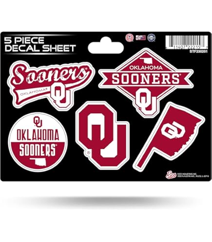 Oklahoma Sooners Football Helmet Numbers Decals – 2 Inch Full Size – 3M 20MIL Vinyl