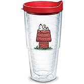 Tervis Peanuts Best Buddies Collection Snoopy Woodstock House Made in USA Double Walled Insulated Tumbler Travel Cup Keeps Drinks Cold &amp; Hot, 24oz, House