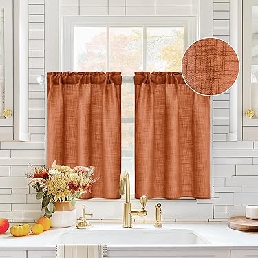 MitoVilla Cortina De Ducha Marrón Para Decoración Rústica De