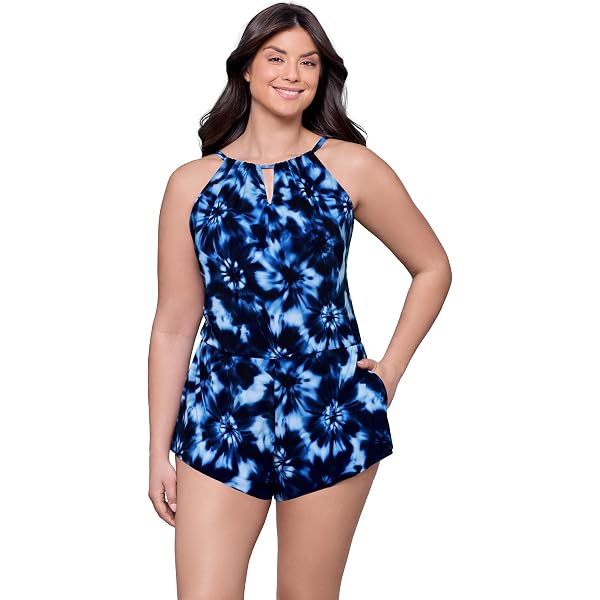 aqua green swim dress Aqua Green + Women’s Side Tie Swim Dress