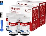 Sinocare 100 Blood Glucose Test Strips & 100 Lans., Safe AQ Compatible view 1