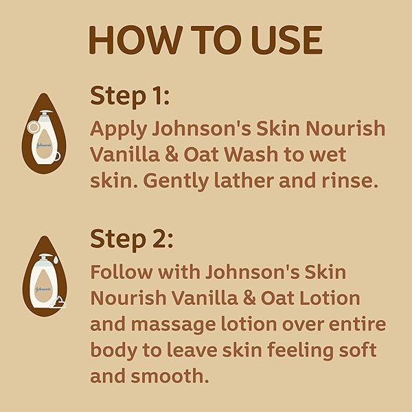 JOHNSON’S SKIN NOURISHING MOISTURE BABY WASH, VANILLA & OAT SCENTS, TEAR-FREE, HYPOALLERGENIC BABY BODY WASH CLEANSES, PROTECTS FROM DRYNESS, & LEAVES SKIN FEELING HYDRATED, 20.3 FL. OZ