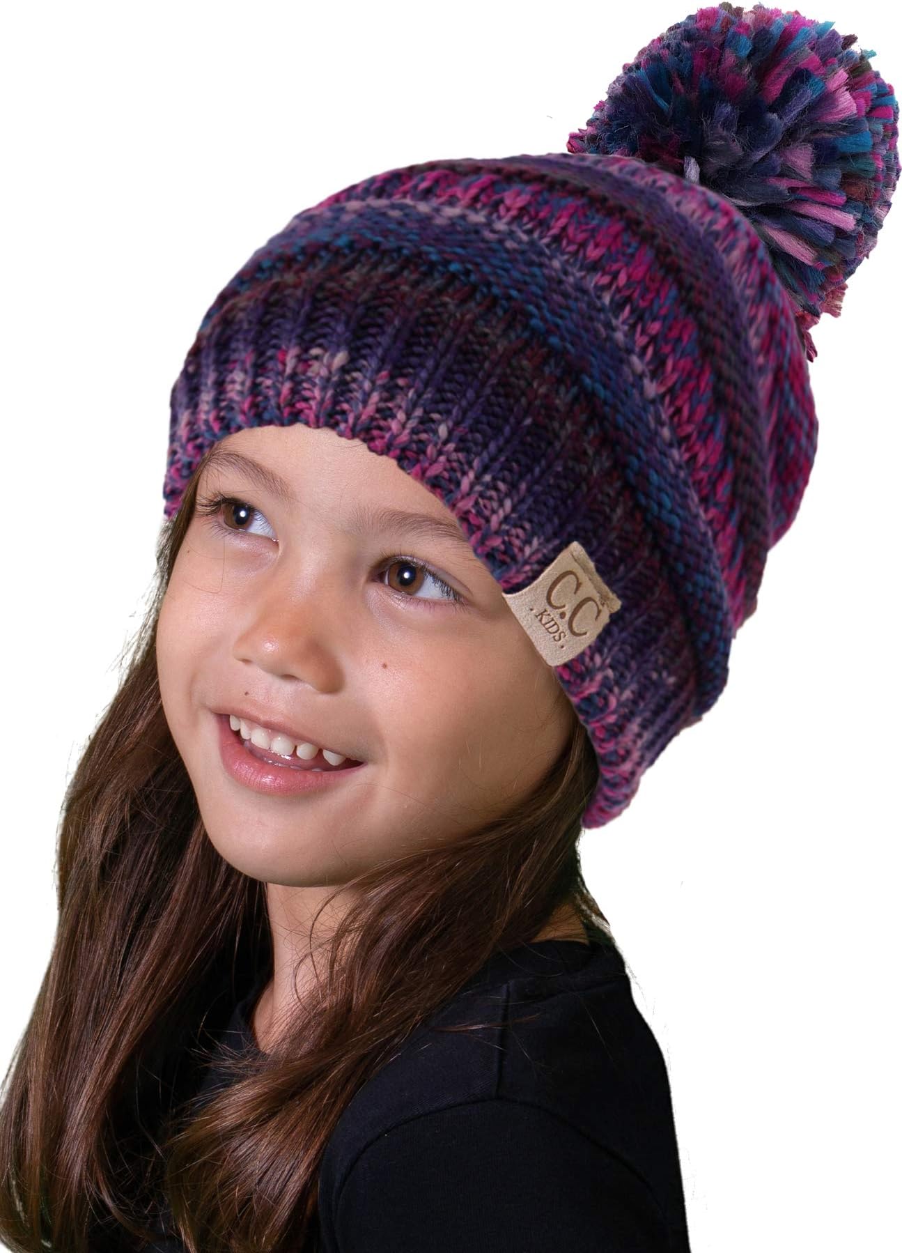Funky Junque Kids Baby Toddler Cable Knit Children’s Pom Winter Hat Beanie