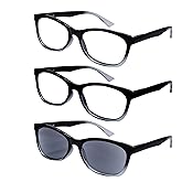 SHUNXI One Power Glasses Reading Sunglasses Quality Spring Hinge Readers, Auto Focus Adjust Eyeglasses For Men and Women .5-2.5x Strength 3PCS