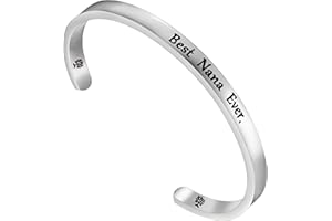 LQRI RQIER Birthday Gift for Nana Best Nana Ever Bracelet Expandable Wire Bangle for Grandma(Nana cuff)