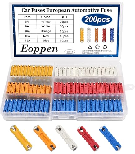 100 Fusibles Auto 8A Type Torpille - Blanc, 25x6x5 Mm, Pour Voitures Européennes Anciennes