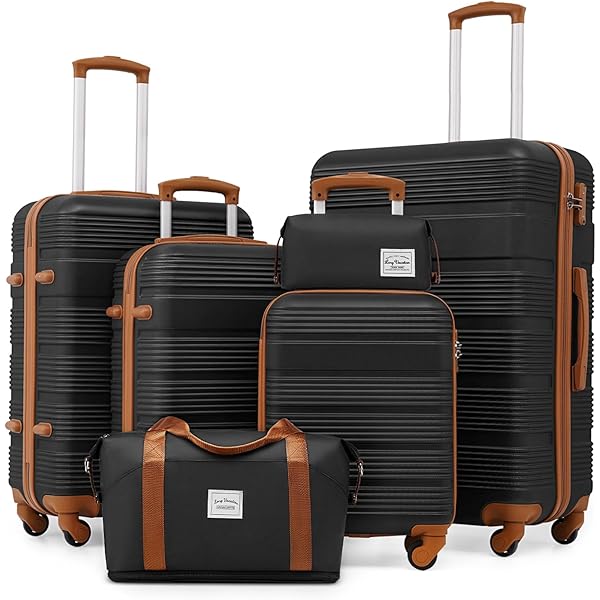 Amazon.com | LONG VACATION Luggage Set 6 Piece Suitcase with