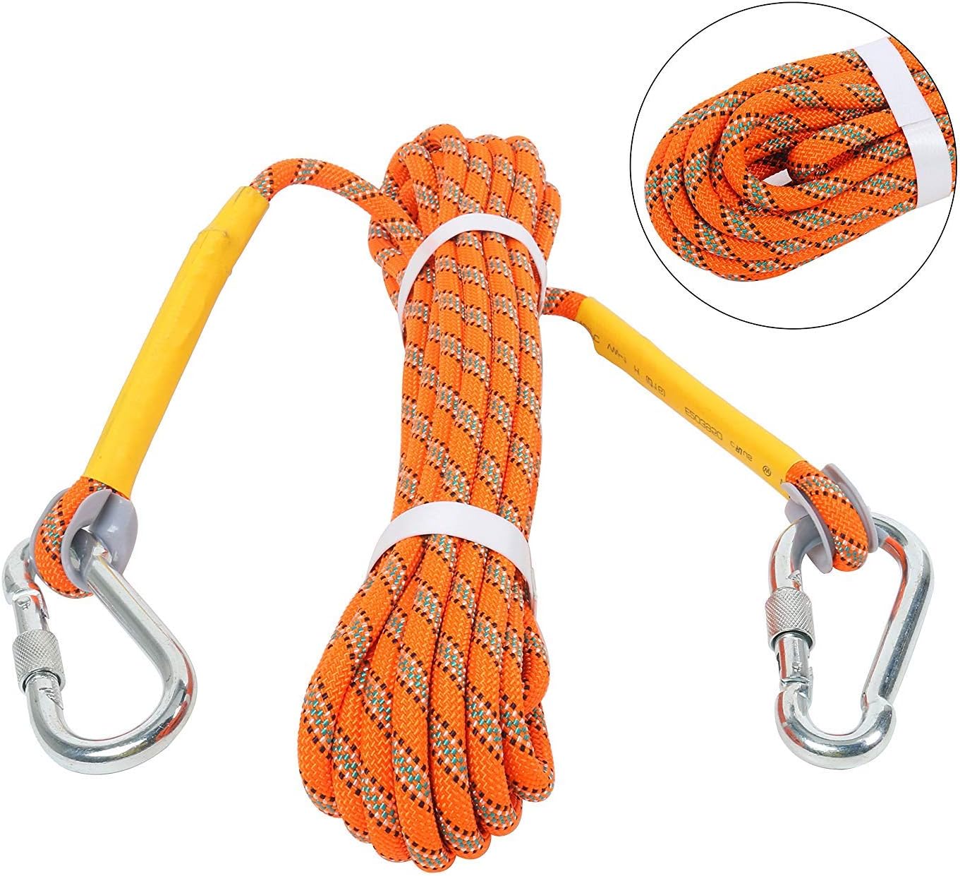 YaeKoo Outdoor Climbing Rope 32ft(10M) Rock Climbing Rope, Escape Rope Climbing Equipment Fire Rescue Parachute Rope,8mm Rope Diameter
