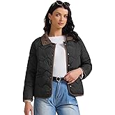 Allegra K Women's Casual Long Sleeve Button Down Puffer Jacket Padded Outerwear Coats