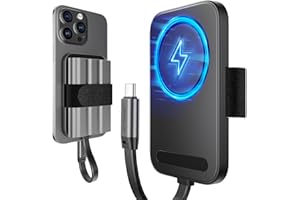 JSAUX Magnetic SSD Clip Designed for iPhone 16 15 Pro & Pro Max, Fast Charging While Recording RroRes to SSD & M.2, with Adjustable Velcro Strap and Powerful Magnet to Hold External Storage-Upgraded