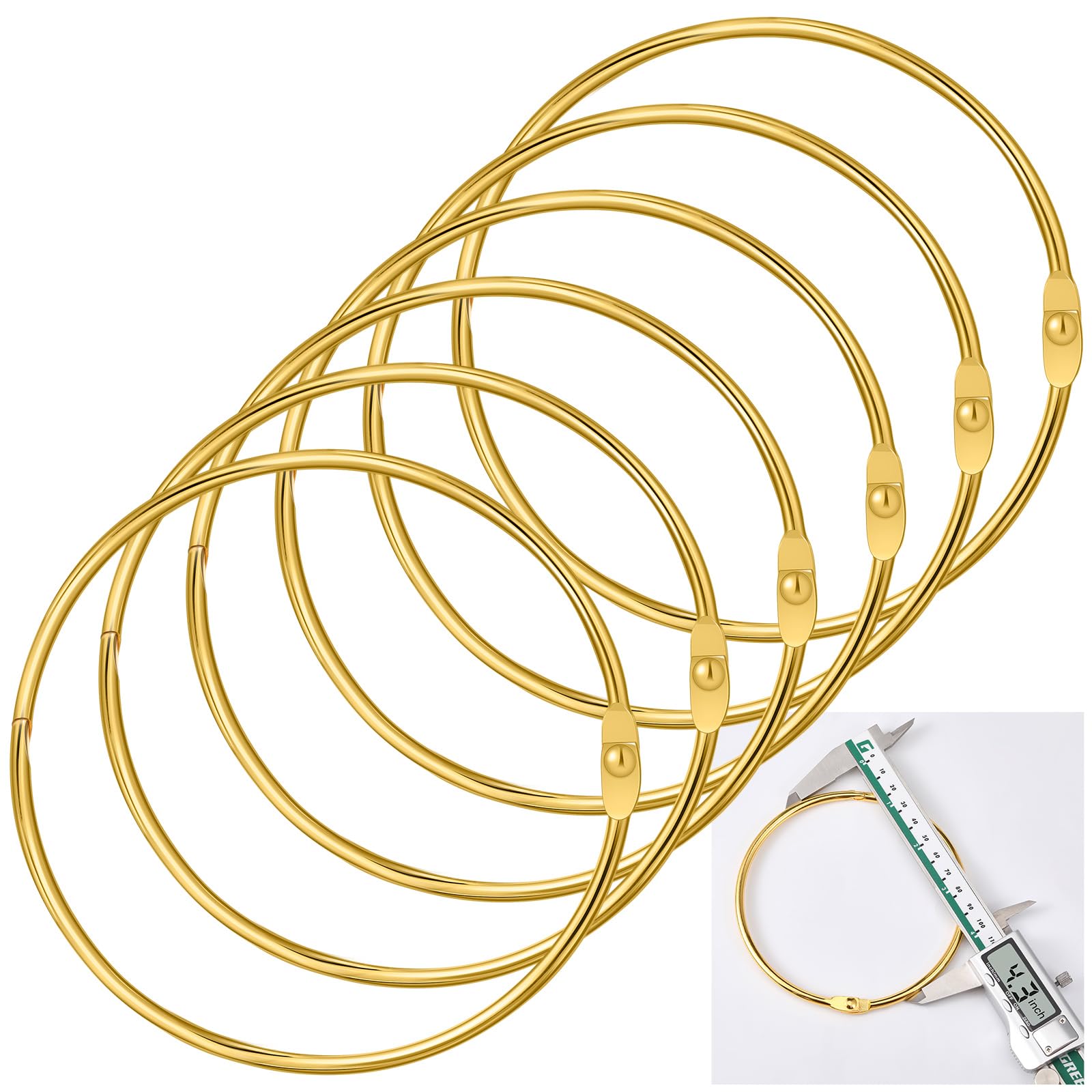 Photo 1 of **PARTIAL SET ONLY 3** MorningRo 6 Pack 4 Inch Loose Leaf Binder Rings Gold Extra Large Nickel Plated Steel Keychain Key Metal Rings for Home Office Index Cards Receipts Memos Photos Files DIY Craft Supplies