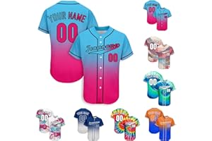 Custom Baseball Jersey Men Button Down Personalized Tee Shirt Sports Fans Print Name Numbers for Women/Kids