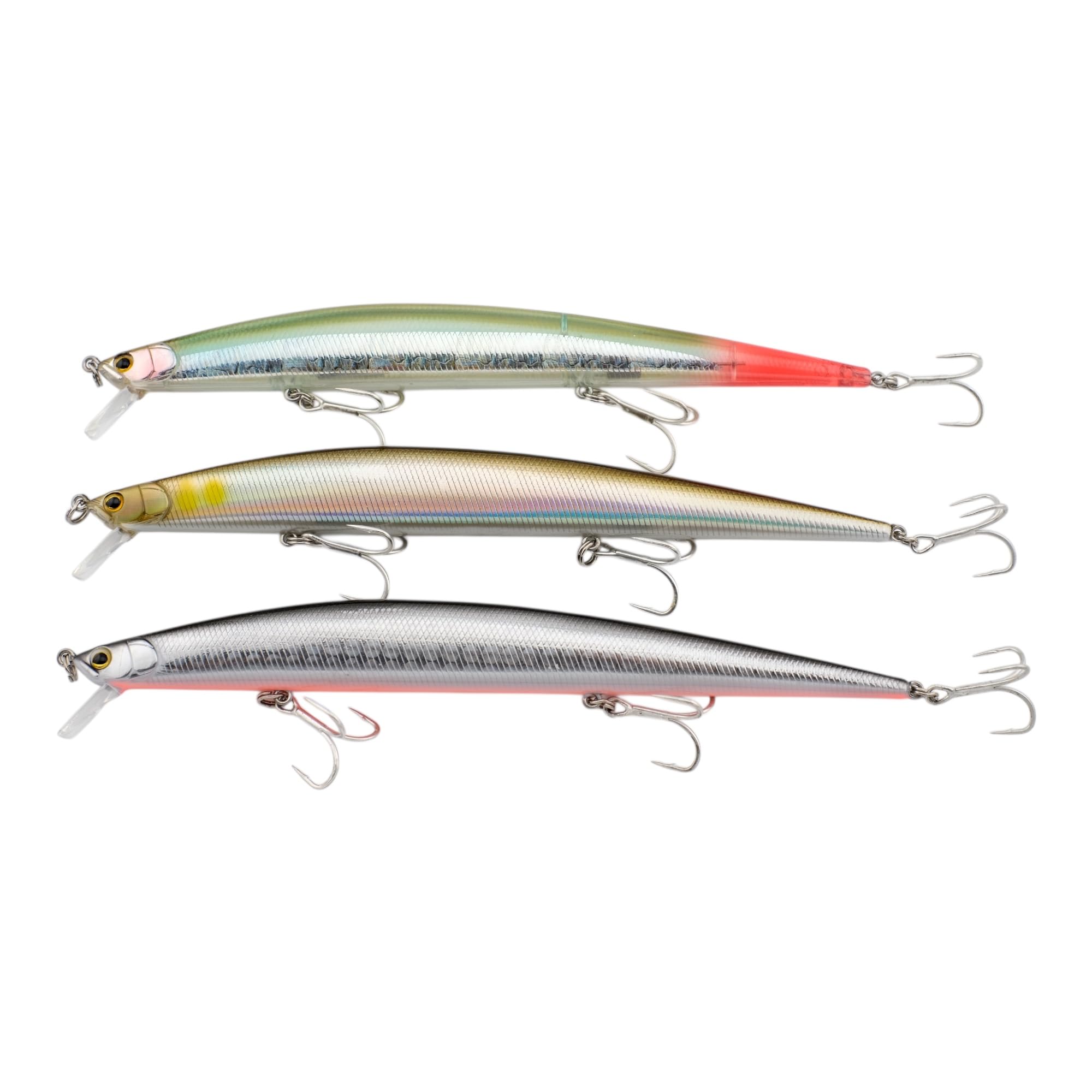 momolures - Tide Shore Minnow 175 26g Floating Silent Weight Transfer System Assort Set for Bass, Seabass, Salmon Fishing (3pcs Assort #02)