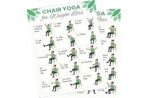 Songholee Chair Yoga Chart - 30-Day Workout Poster|Wellness Chair Yoga Trainer Guide|for Senior Beginner Mobility Balance Fle
