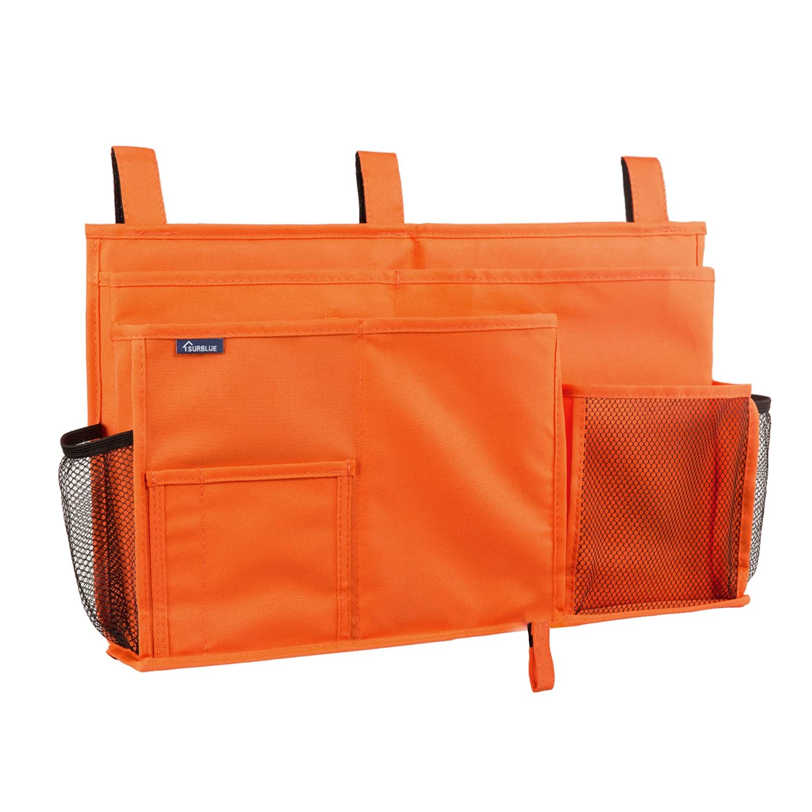 Surblue Caddy Hanging Organizer Bedside Storage Bag for Bunk and Hospital Beds, Orange, L