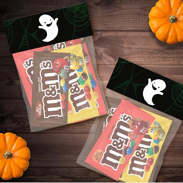 M&M’S MILK CHOCOLATE CANDY, HALLOWEEN VARIETY PACK, FULL SIZE, PACK OF 18, BULK CANDY CHOCOLATE INDIVIDUALLY WRAPPED