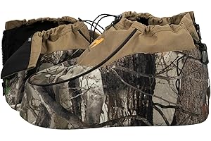 Hunthor Insulated Boot Covers, 600D Durable Cold Weather Insulators with Water-Resistant PU Leather, Non-Slip Boot Covers for Hunting, Fishing, Camping, and Outdoor Activities (Next Camo)