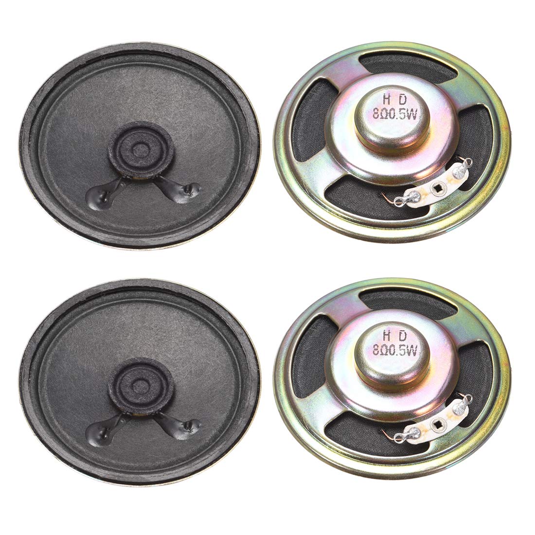 sourcing map 0.5W 8 Ohm DIY Magnetic Speaker 57mm Round Shape Replacement Loudspeaker for 4pcs