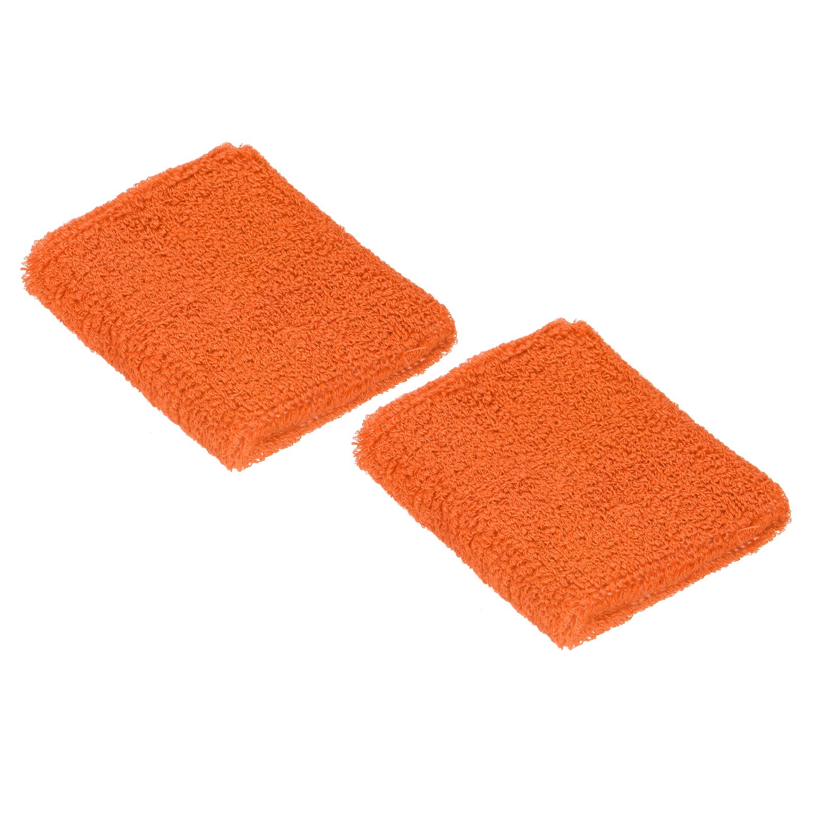 PATIKIL Sports Wristbands 8x8cm, 2 Pack Cotton Terry Cloth Absorbent Sweatband for Tennis Basketball Working Out Athletic Running, Orange