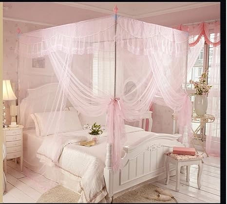 baby pink bed canopy