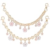 LuneClat Pearl Chain for Bag Charm - 2Pcs Cherry Bow Handle Straps Metal Replacement Chains for Handbags Purses Shoulder Bags