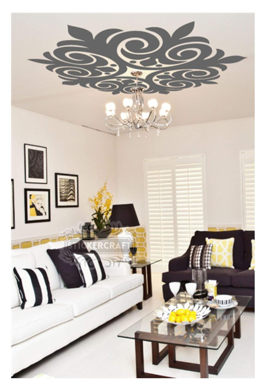 Buy Stickercraft Scroll Ceiling Medallion Art Decals For Home