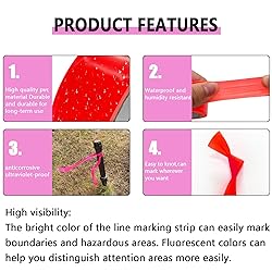 6 Pack Flourescent Pink Flagging Tape, Non-Adhesive