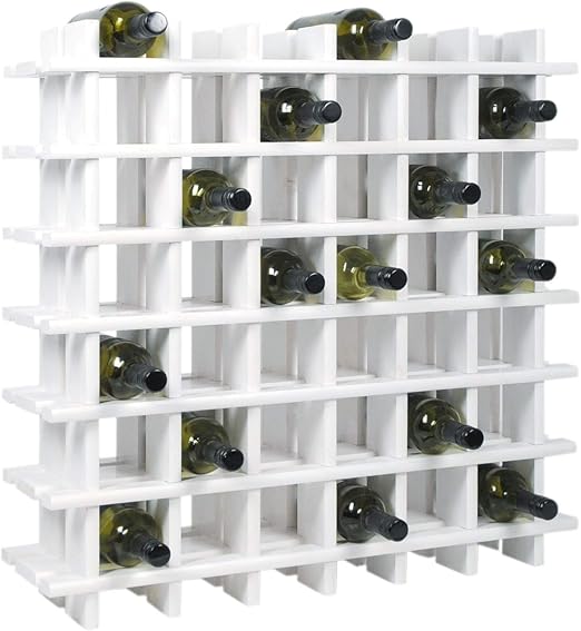 Modular Wine rack / bottle rack system PRIMAVINO, solid wood, white, for 36 bottles, stackable