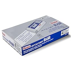 Pentel Hi-Polymer Block Eraser, Small, Box of 48