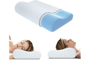 AMICLIBER Neck Pillow Memory Foam Contour Pillow for Pain Relief Cervical Pillow for Sleeping, Orthopedic Pillow for Neck and Shoulder Pain, Ergonomic Pillow for Side Back Stomach Sleeper-Soft