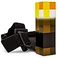 Ukonic Minecraft Brownstone Torch Headlamp Light with Adjustable Headband | Battery-Powered Head Flashlight