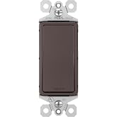 Legrand radiant TM870DBCC10 15 Amp Rocker Wall Switch, Single Pole Decorator Light Switches, Dark Bronze (1 Count)
