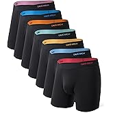 DAVID ARCHY Mens Underwear Rayon Made from Bamboo 7-Pack, Wicking-Moisture & Cool Boxer Briefs with Support Pouch
