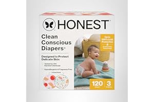 The Honest Company Clean Conscious Diapers | Plant-Based, Sustainable | Wild Thang + Flower Power | Super Club Box, Size 3 (1