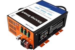 WAVLINK 55 Amp RV Power Converter, 120V AC to 12V DC Battery Charger with 4 Smart Charging Modes, 13V-16.5V Adjustable Operating Range, Multi-Stage Charging